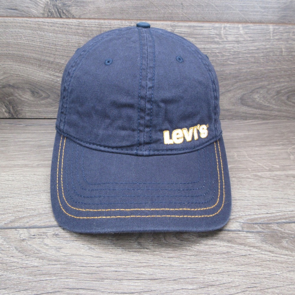 Levis Hat Cap Mens Blue Strap Back Logo Contrast Stitch Casual Workwear Gorpcore